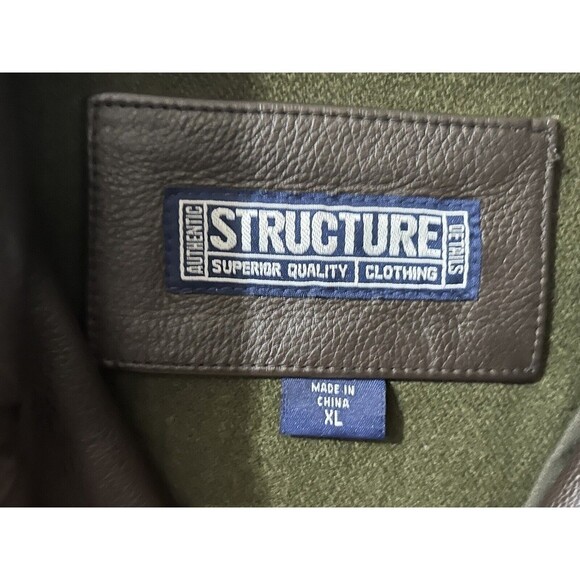 Structure Men’s Size XL Vintage Brown Leather Coat Jacket Lining Insert - Picture 5 of 16